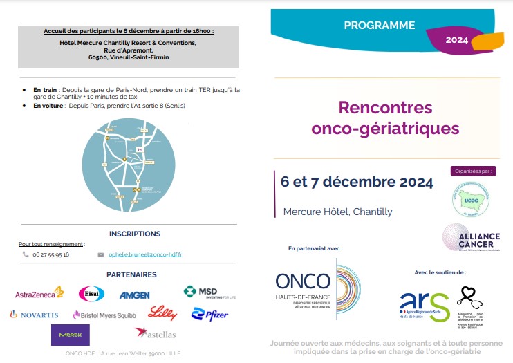 Rencontres onco-gériatriques du 6 et 7 décembre 2024, Chantilly 2